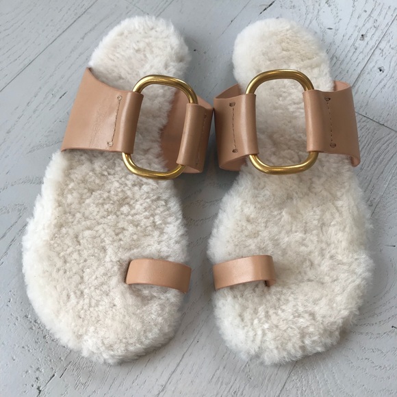 tory burch shearling sandals